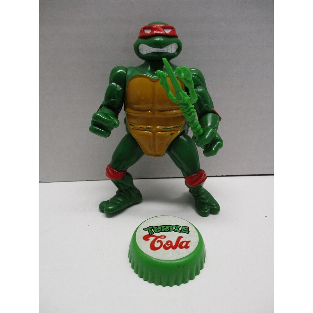 Vintage TMNT 1991 Head Droppin' Raph Figure W/2 Accessories Playmates Toys